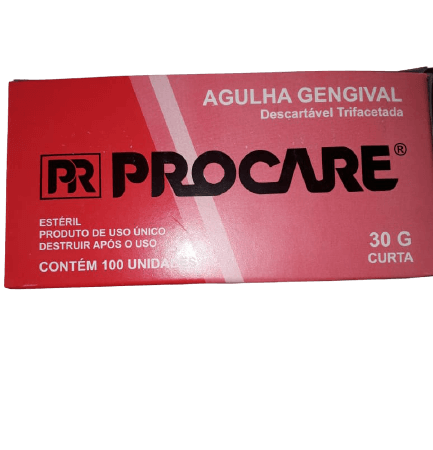 Agulha Gengival 30g Curta Procare Caixa c/ 100 und