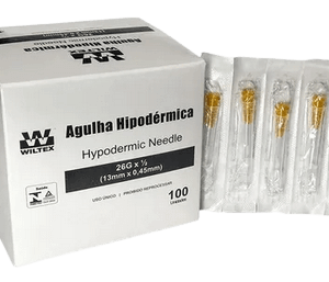 Agulha Hipodérmica Descartável 13x0,45mm Wiltex Cx c/100 Und