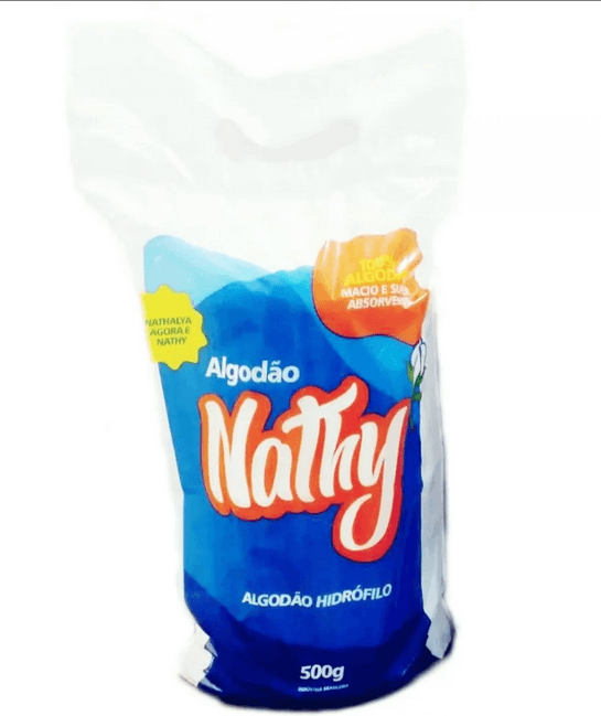 Algodão Hidrófilo 500g Nathalya Nathy Pacote c/1 und 1 Algodão Hidrófilo 500g Nathalya Nathy Pacote c/1 und