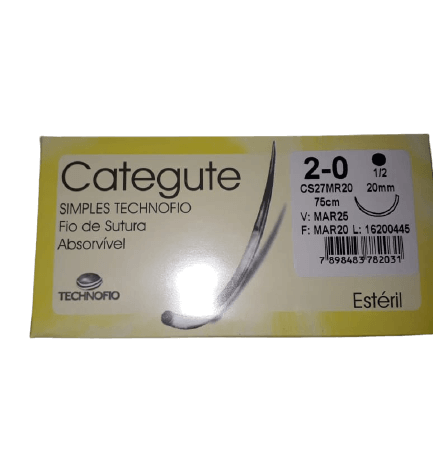 Categute 2-0 Fio de Sutura Absorvível Technofio