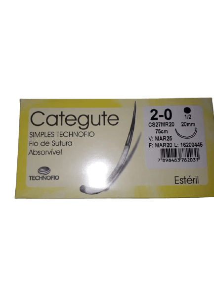 Categute 2-0 Fio de Sutura Absorvível Technofio 1 Categute 2-0 Fio de Sutura Absorvível Technofio