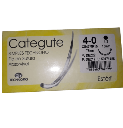 Categute 4-0 Fio de Sutura Absorvível Technofio