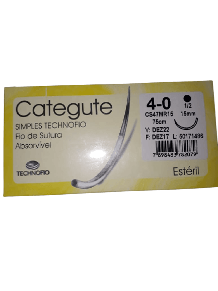 Categute 4-0 Fio de Sutura Absorvível Technofio 1 Categute 4-0 Fio de Sutura Absorvível Technofio