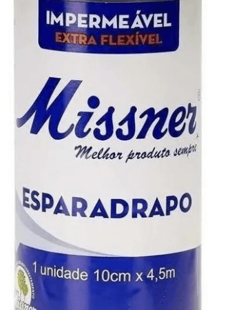 Esparadrapo Impermeável Branco 10cm x 4,5m Missner Pacote c/ 1 Und