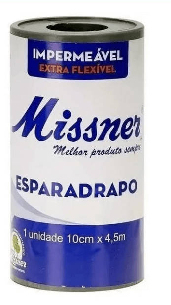 Esparadrapo Impermeável Branco 10cm x 4,5m Missner Pacote c/ 1 Und 1 Esparadrapo Impermeável Branco 10cm x 4,5m Missner Pacote c/ 1 Und