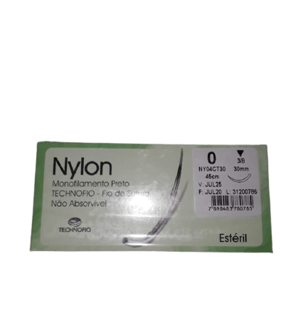 Fio de Sutura Não Absorvível Nylon 0 Technofio