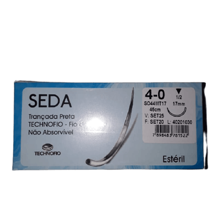 Fio de Sutura Não Absorvível Seda 4-0 Technofio