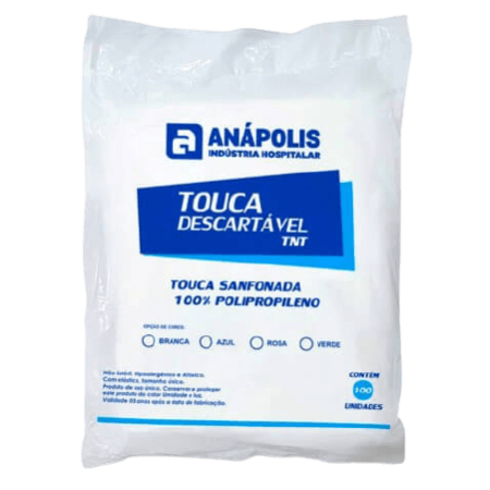 Touca Sanfonada 10G Branco Anapolis Caixa c/ 100 Und
